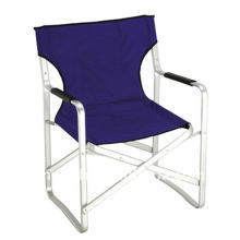 Flattened aluminum folding director chair for events and meetings